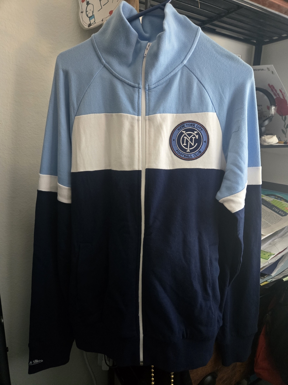 NYC Football Club Men's Light Blue & Navy Track Jacket
